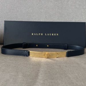 Sold Ralph Lauren Turn-Lock Skinny Leather Belt